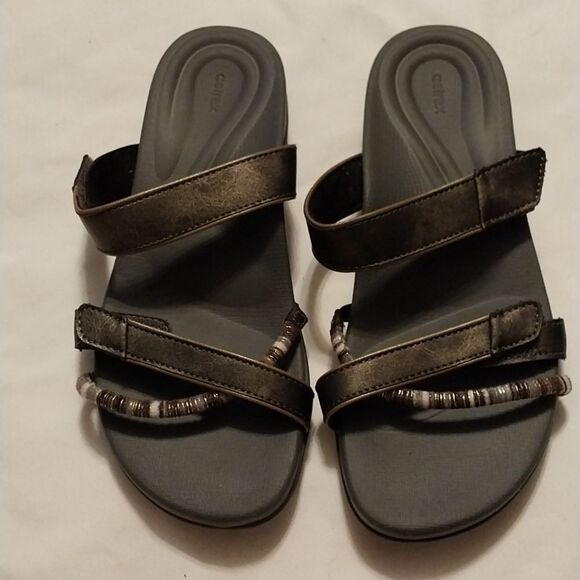 AETREX slip on double strap velcro closure sandals size 7 - Picture 3 of 8